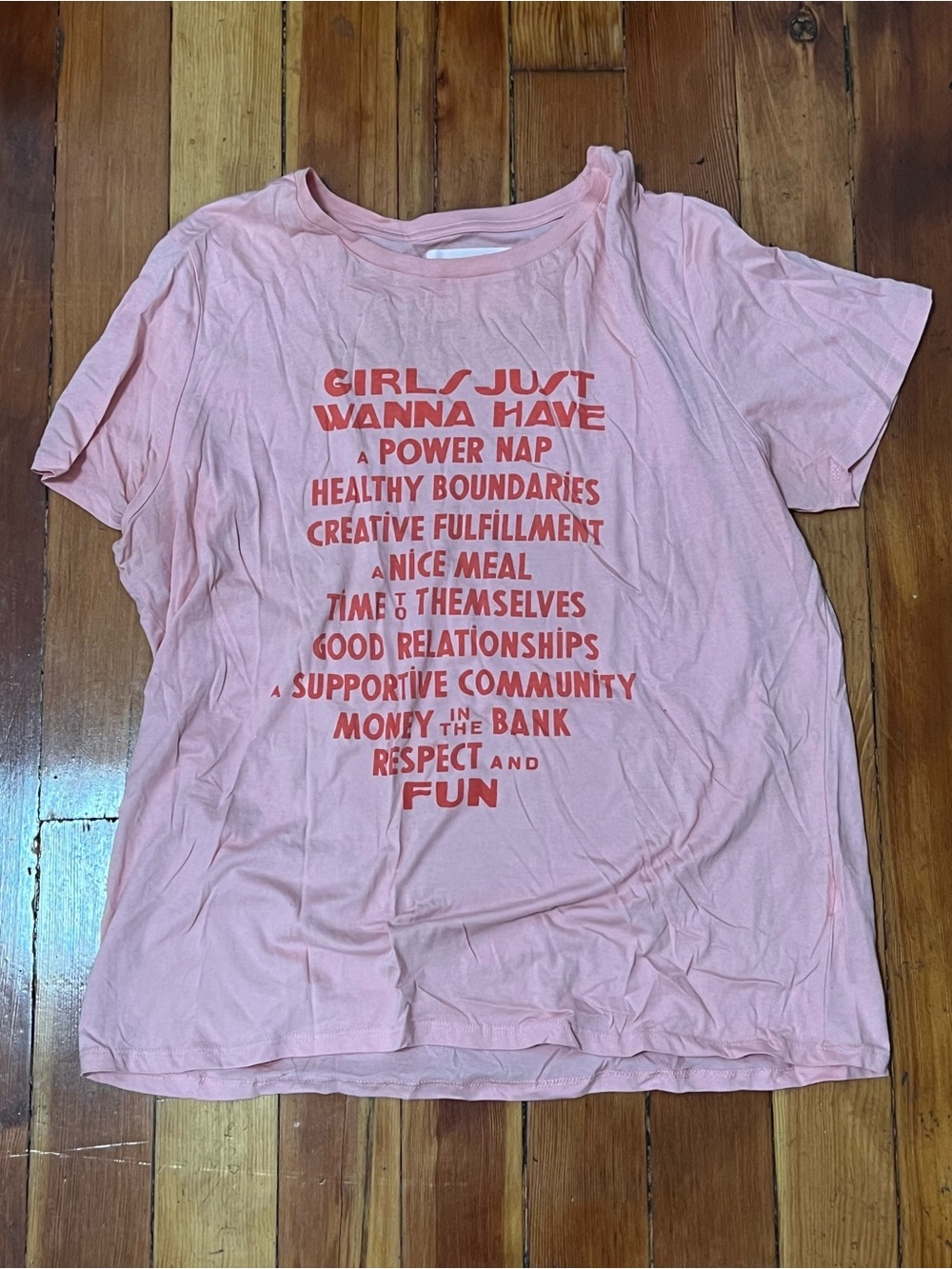 ban.do Pink Short-Sleeve Tee with Red Graphic Text
